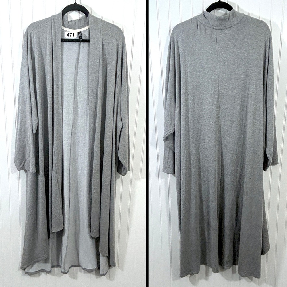 Torrid Sleep Duster Robe Womens Size 5X 6X Heather Gray Long Sleeve Open Front